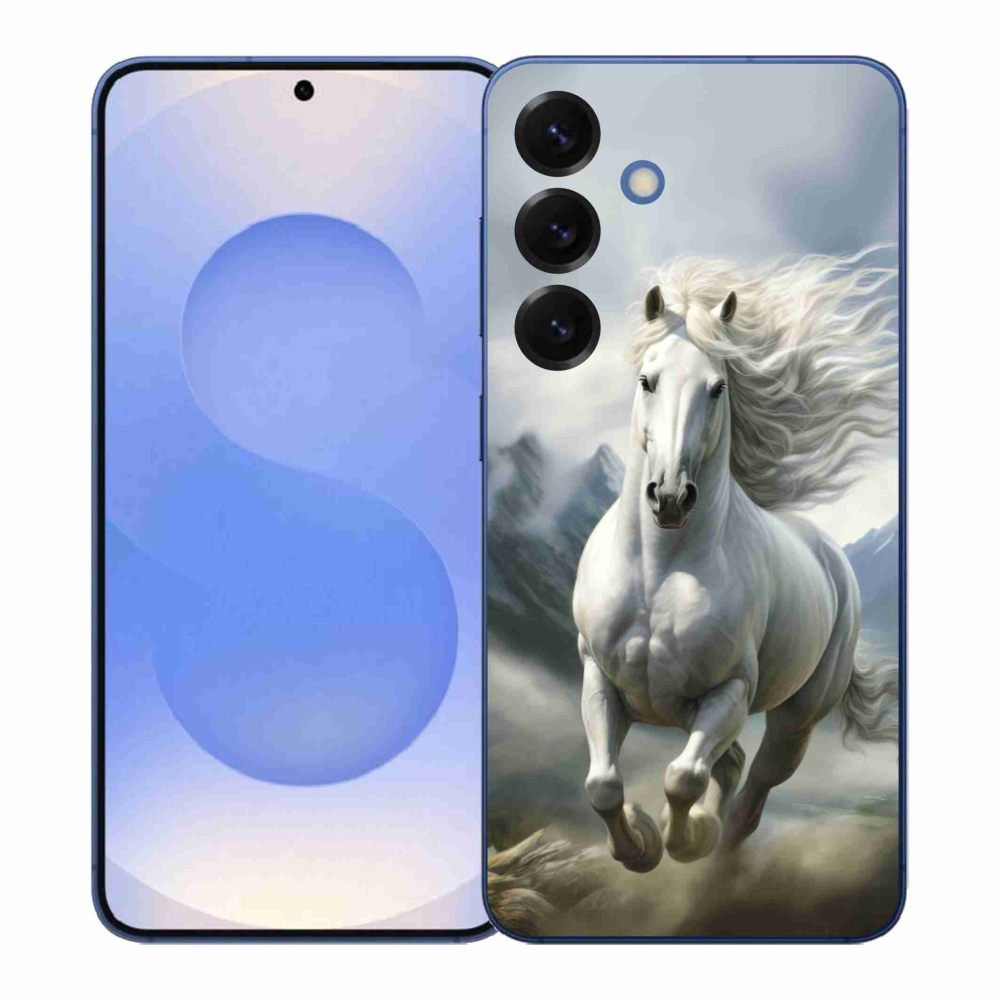 Gélový kryt mmCase na Samsung Galaxy S26+ - bežiaci biely kôň 3
