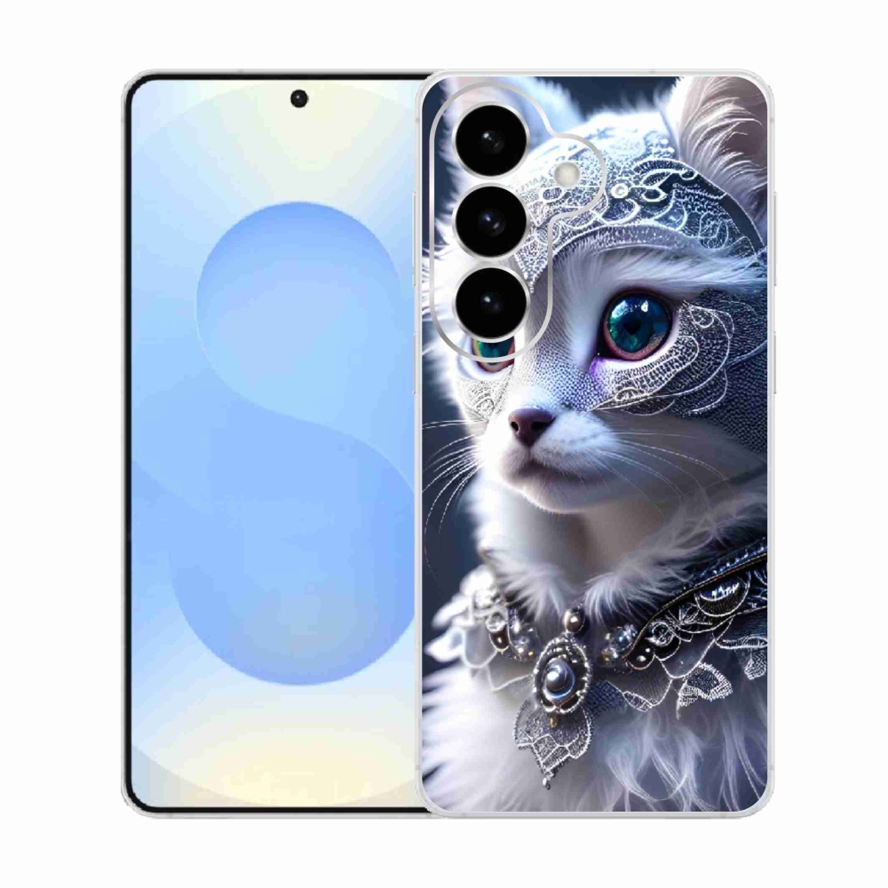 Gélový kryt mmCase na Samsung Galaxy S26 - biela mačka