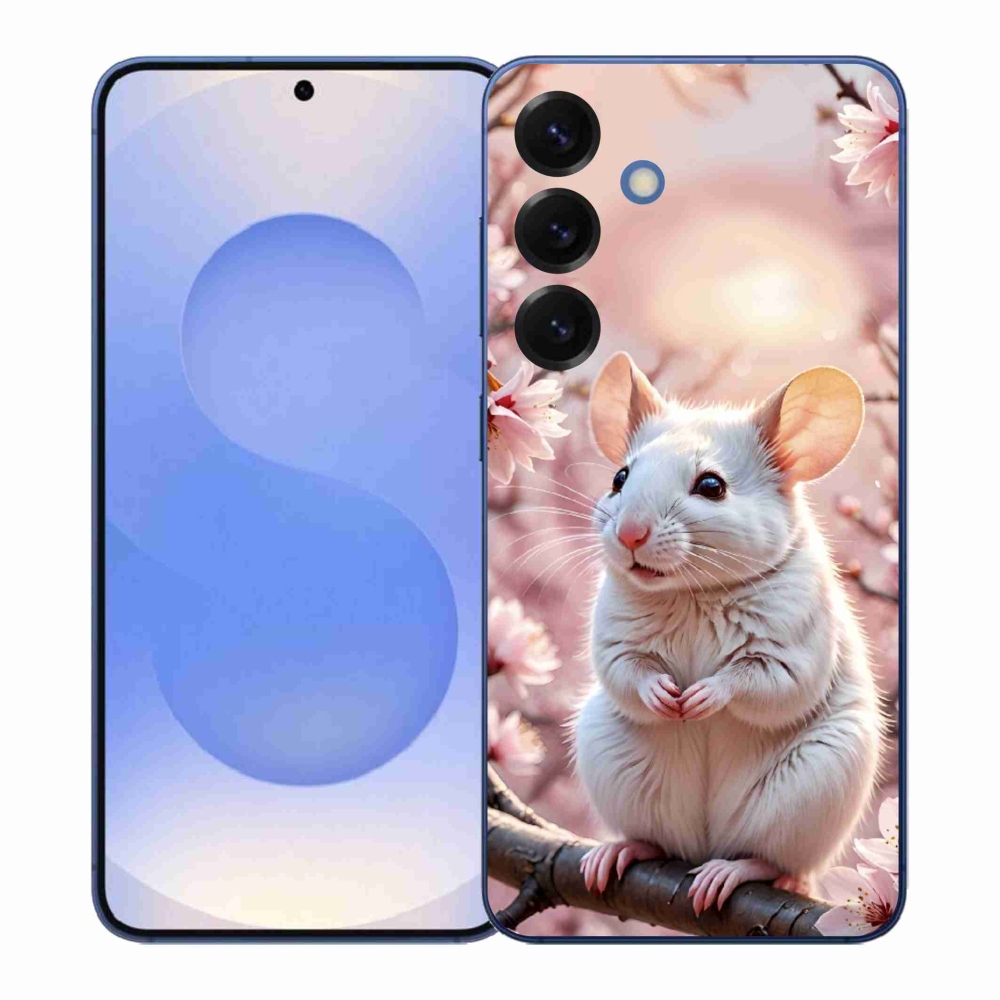 Gélový kryt mmCase na Samsung Galaxy S26+ - biela myš na vetve