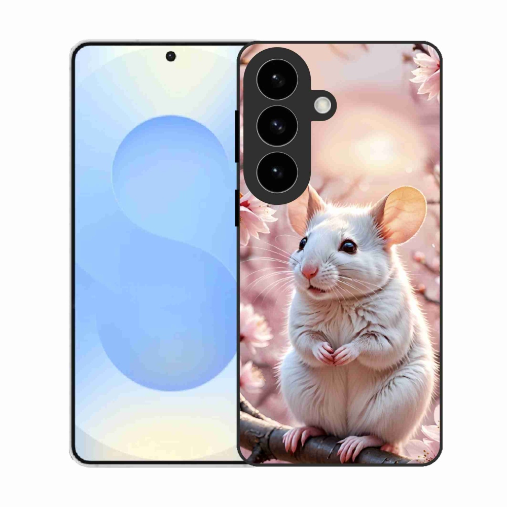 Gélový kryt mmCase na Samsung Galaxy S26 - biela myš na vetve