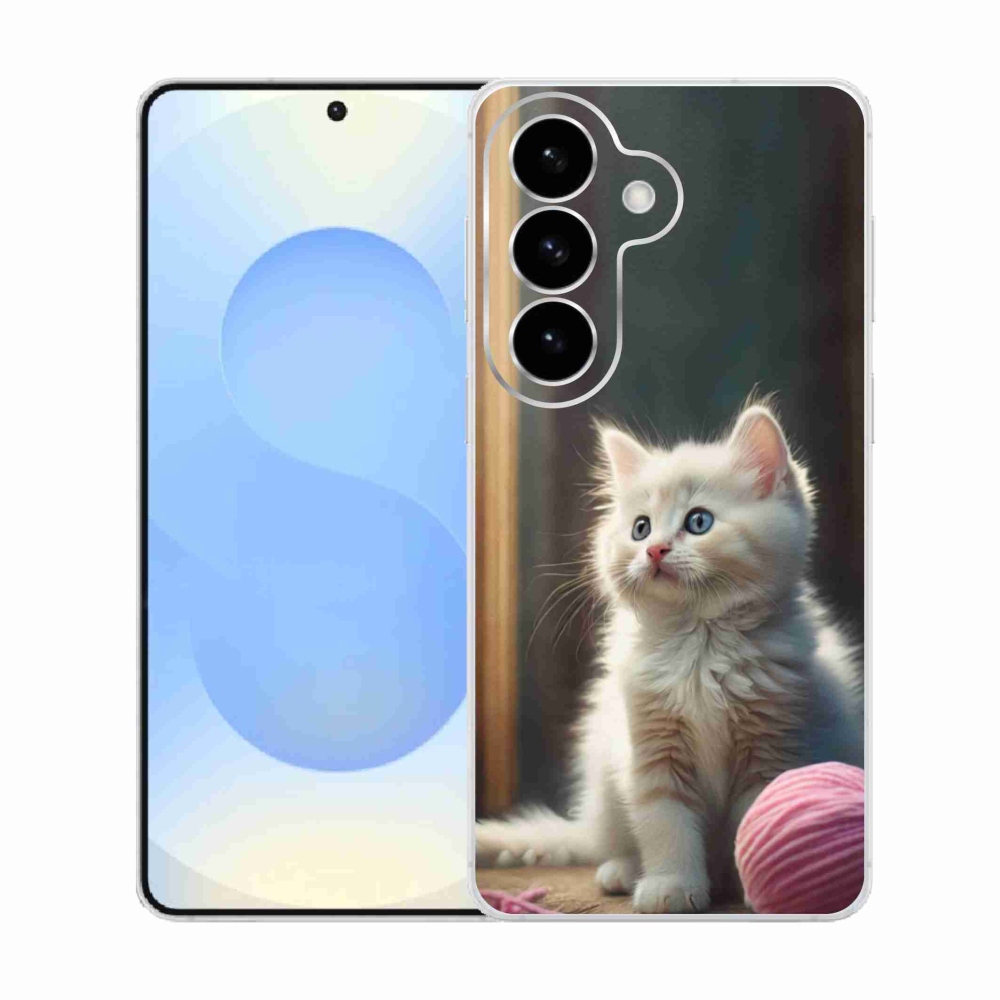 Gélový kryt mmCase na Samsung Galaxy S26 - biele mačiatko 2