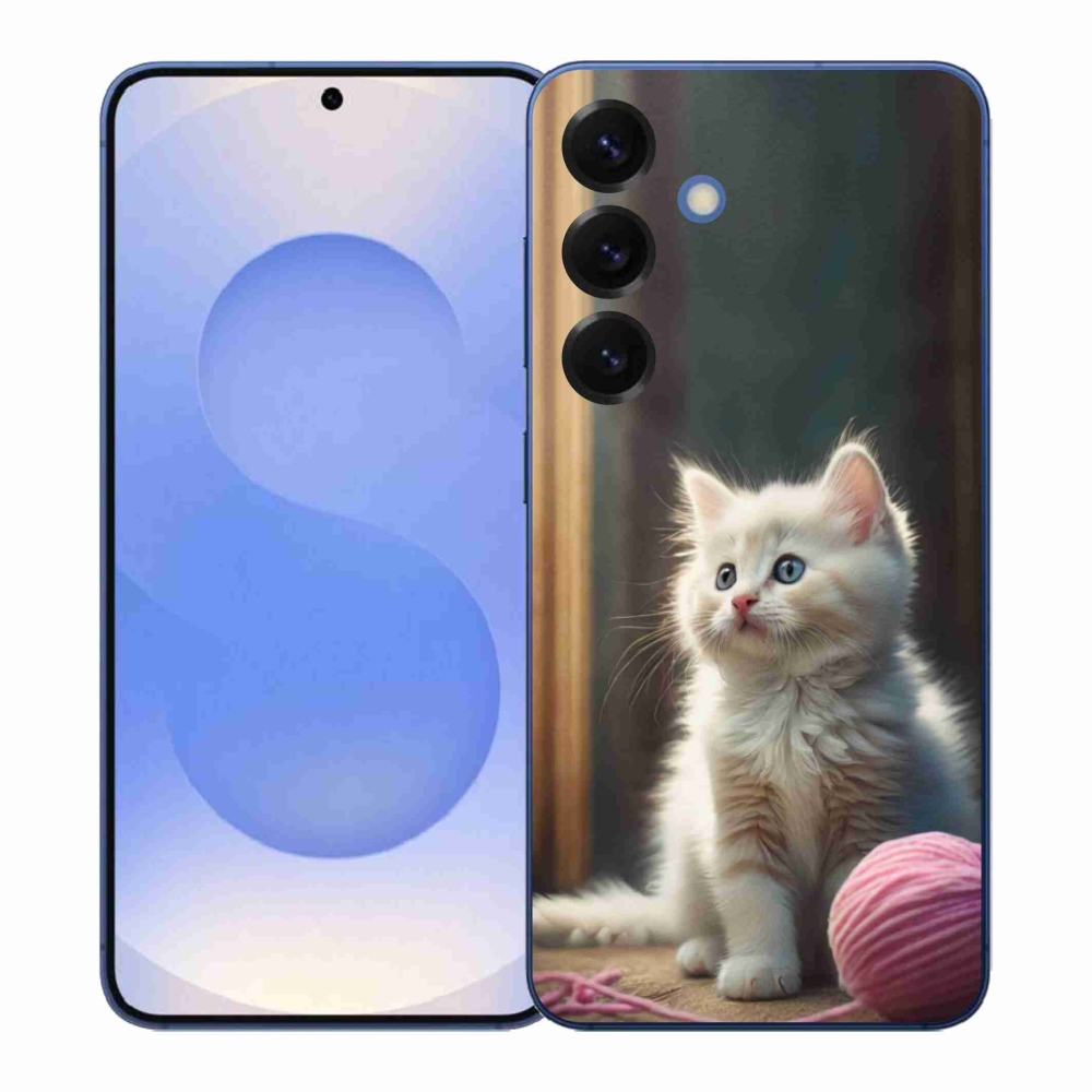 Gélový kryt mmCase na Samsung Galaxy S26+ - biele mačiatko 2