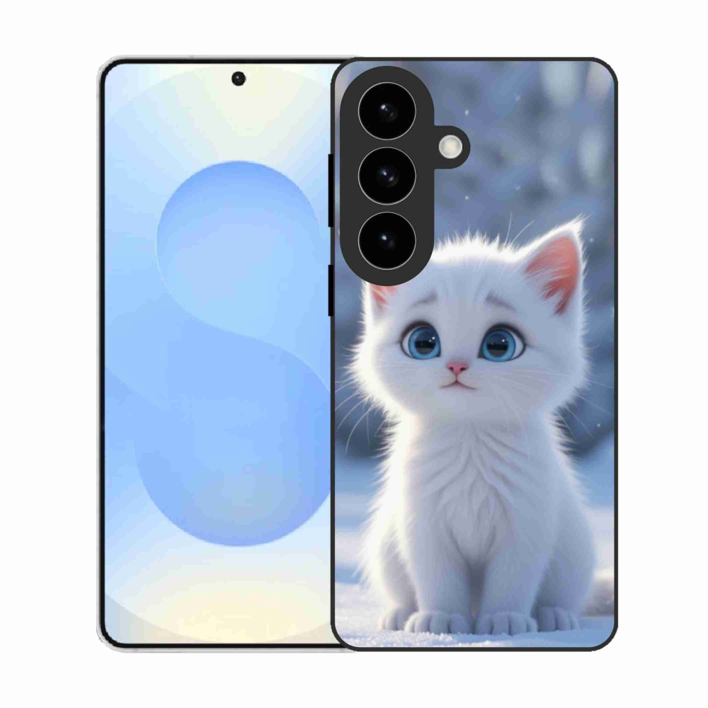Gélový kryt mmCase na Samsung Galaxy S26 - biele mačiatko 3