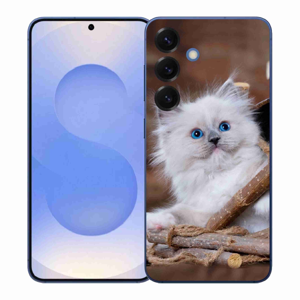 Gélový kryt mmCase na Samsung Galaxy S26+ - biele mačiatko