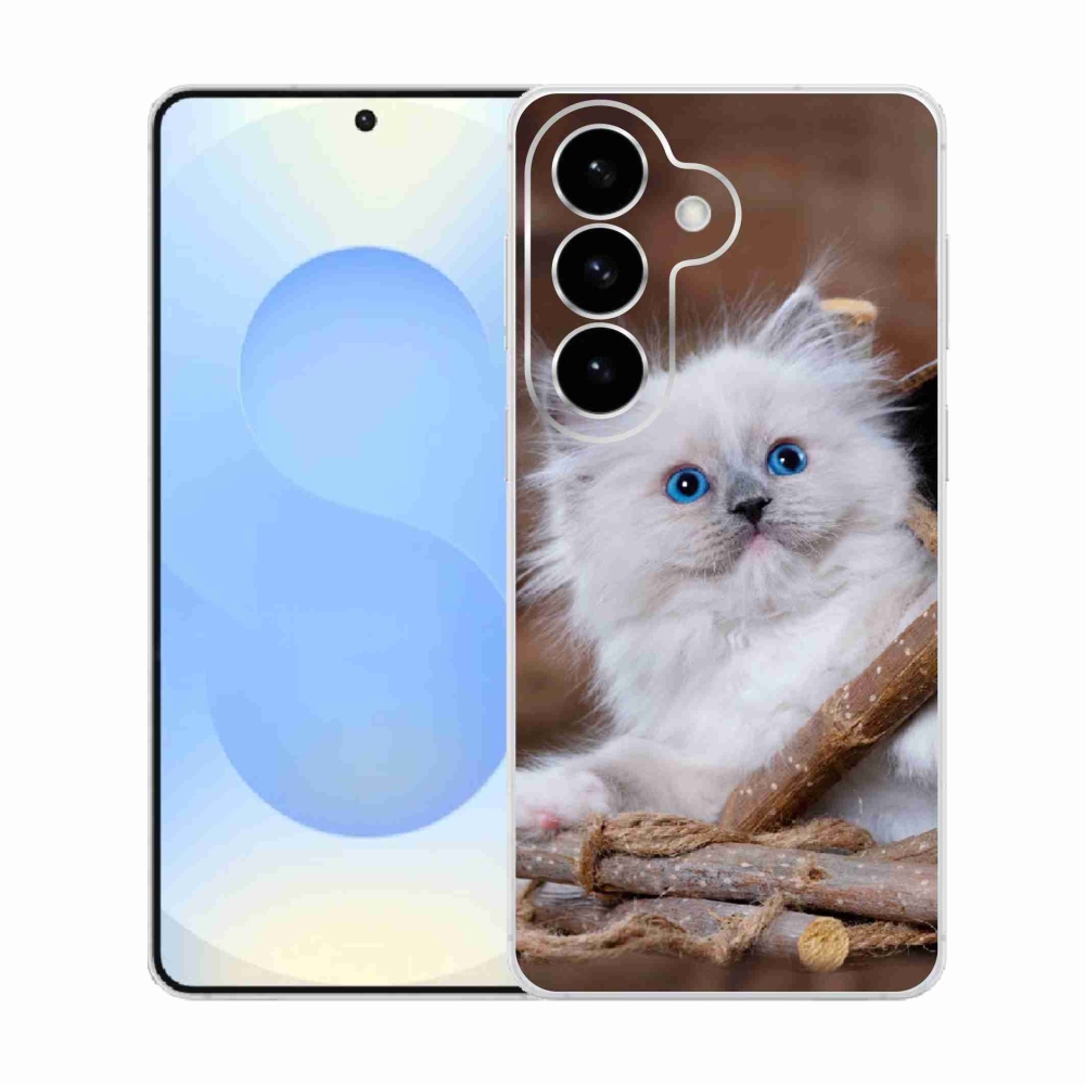 Gélový kryt mmCase na Samsung Galaxy S26 - biele mačiatko