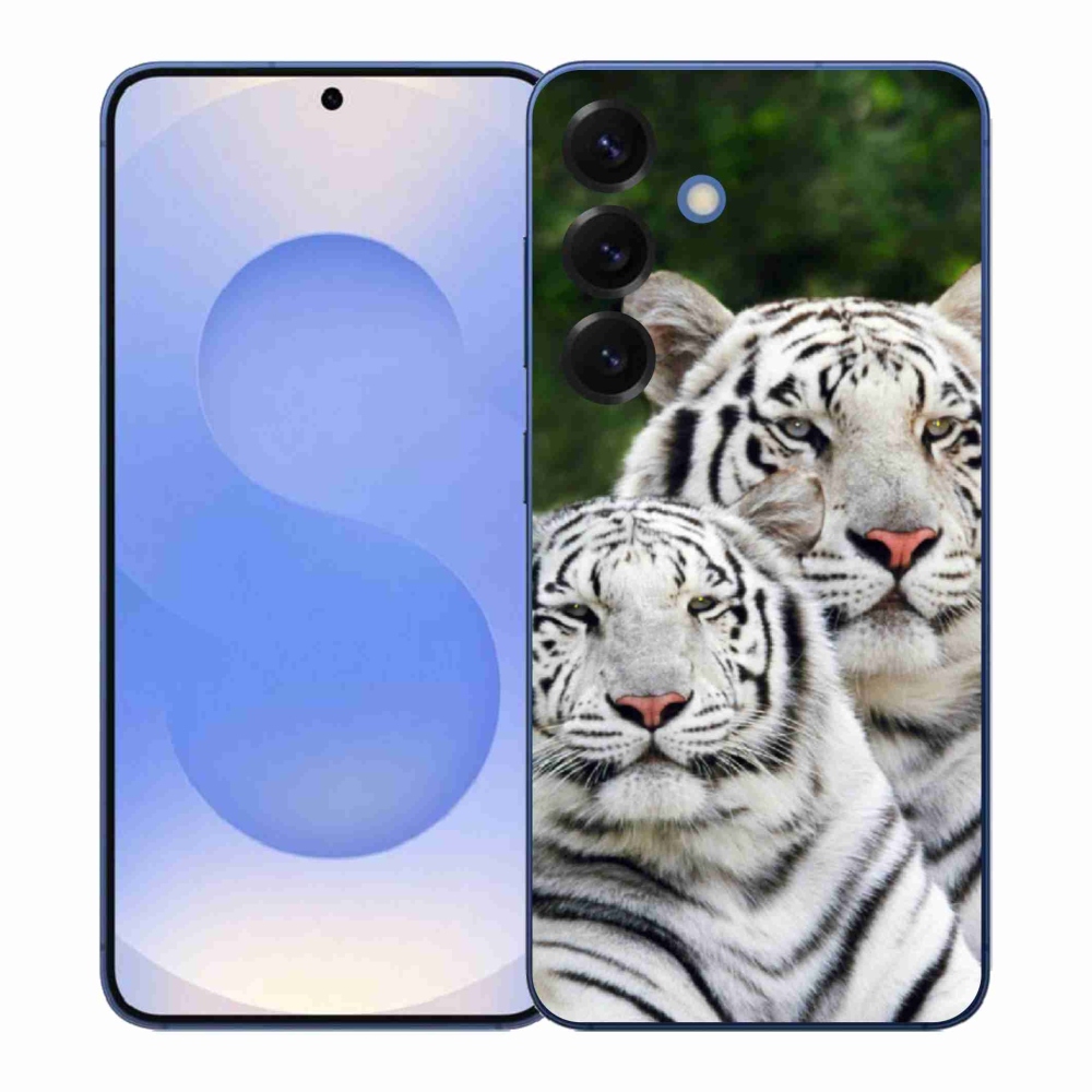 Gélový kryt mmCase na Samsung Galaxy S26+ - bieli tigre