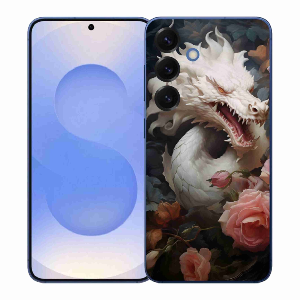 Gélový kryt mmCase na Samsung Galaxy S26+ - biely drak