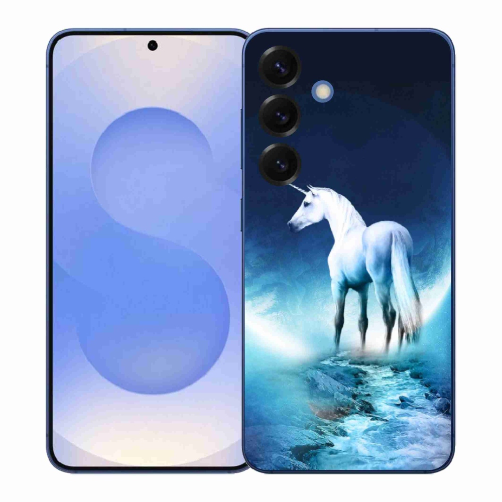 Gélový kryt mmCase na Samsung Galaxy S26+ - biely jednorožec