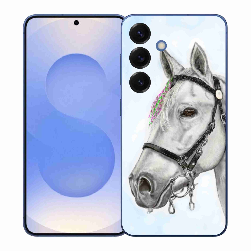 Gélový kryt mmCase na Samsung Galaxy S26+ - biely kôň 1