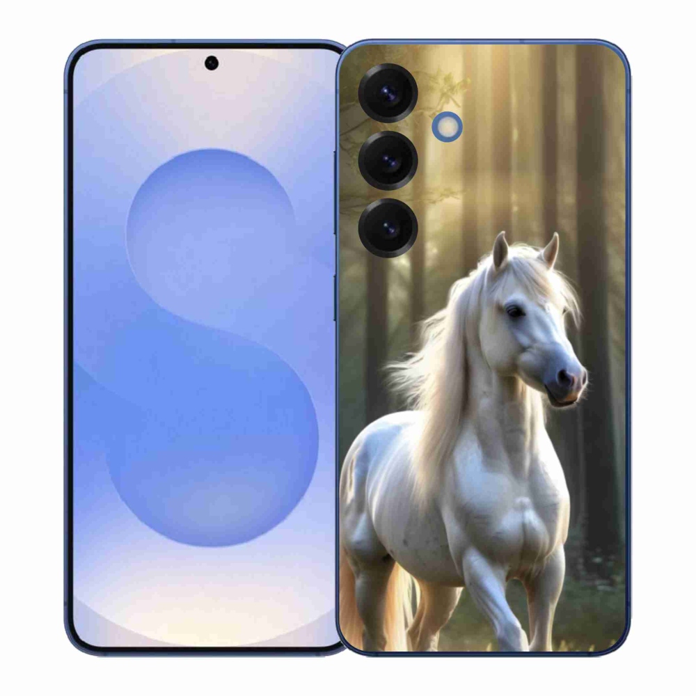 Gélový kryt mmCase na Samsung Galaxy S26+ - biely kôň 3