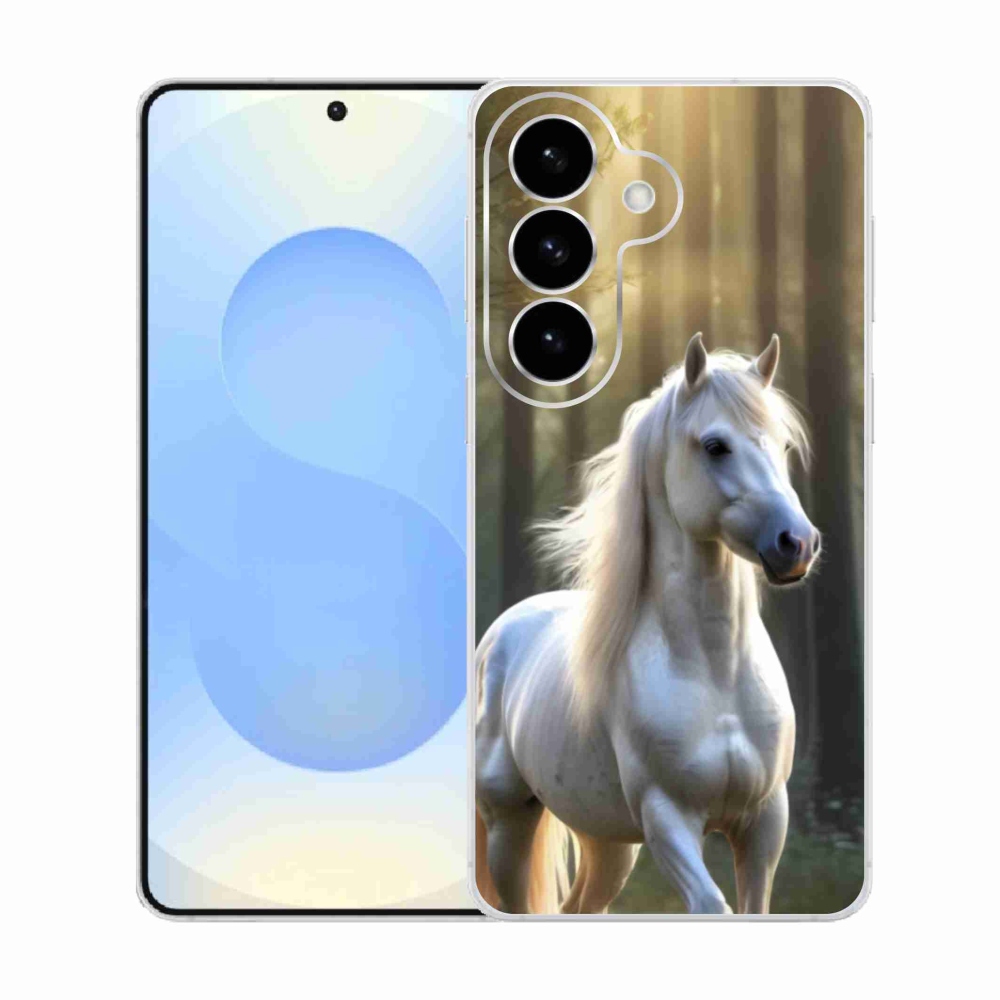 Gélový kryt mmCase na Samsung Galaxy S26 - biely kôň 3