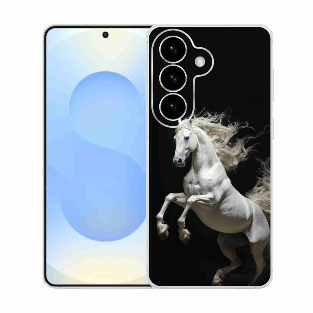 Gélový kryt mmCase na Samsung Galaxy S26 - biely kôň 4