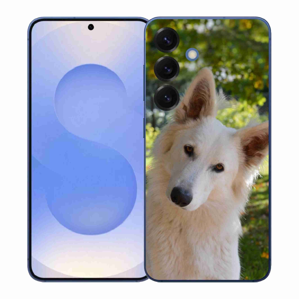 Gélový kryt mmCase na Samsung Galaxy S26+ - biely švajčiarsky ovčiak 1