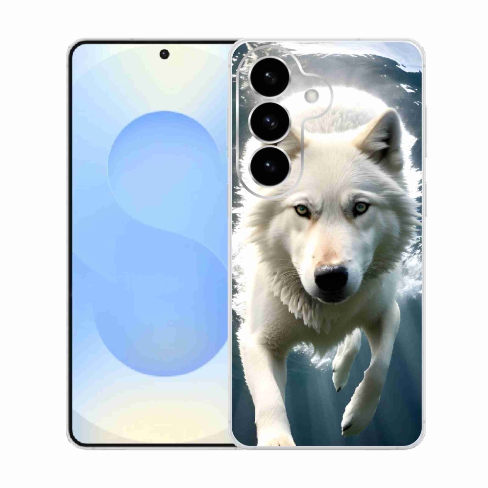 Gélový kryt mmCase na Samsung Galaxy S26 - biely vlk