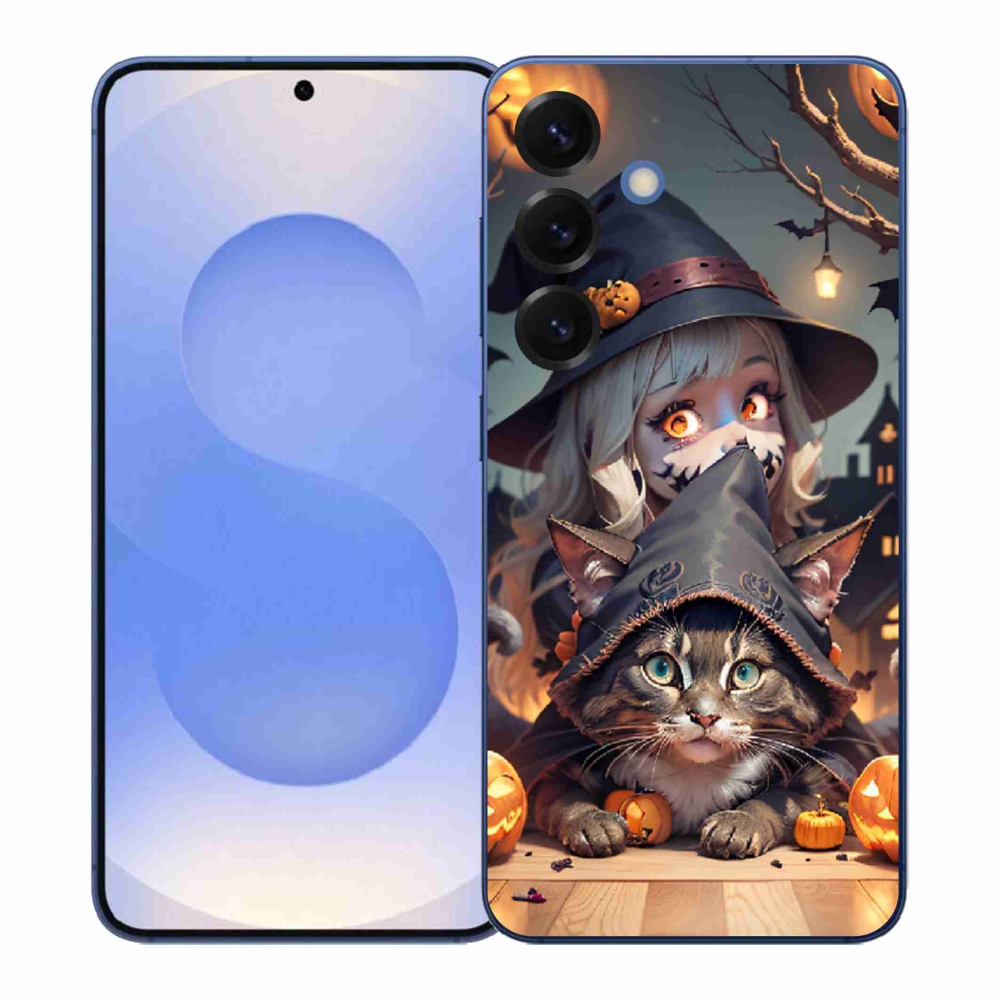 Gélový kryt mmCase na Samsung Galaxy S26+ - čarodejnica s mačkou