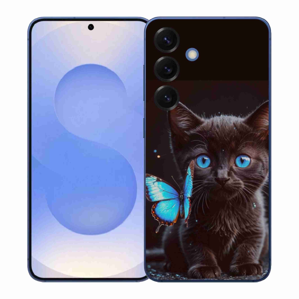 Gélový kryt mmCase na Samsung Galaxy S26+ - čierne mačiatko 3