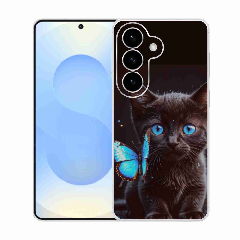 Gélový kryt mmCase na Samsung Galaxy S26 - čierne mačiatko 3