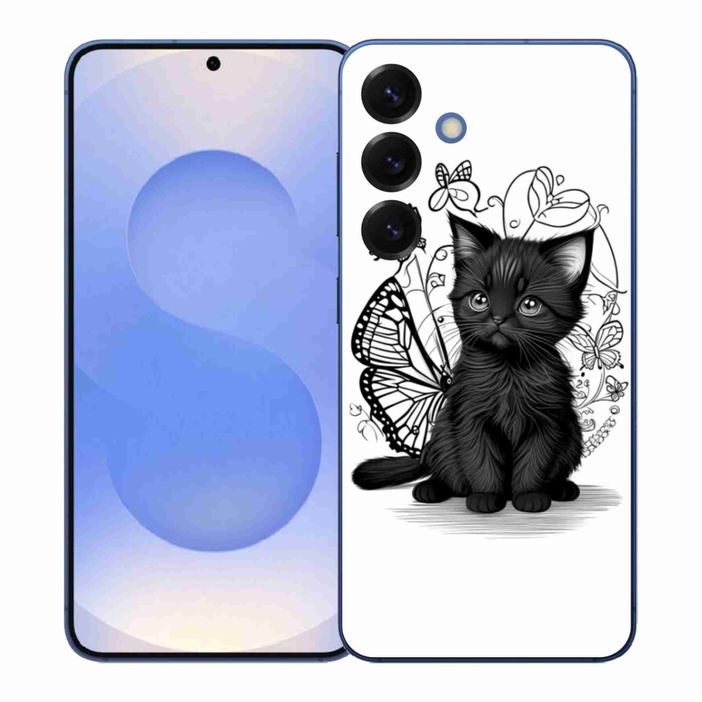 Gélový kryt mmCase na Samsung Galaxy S26+ - čierne mačiatko