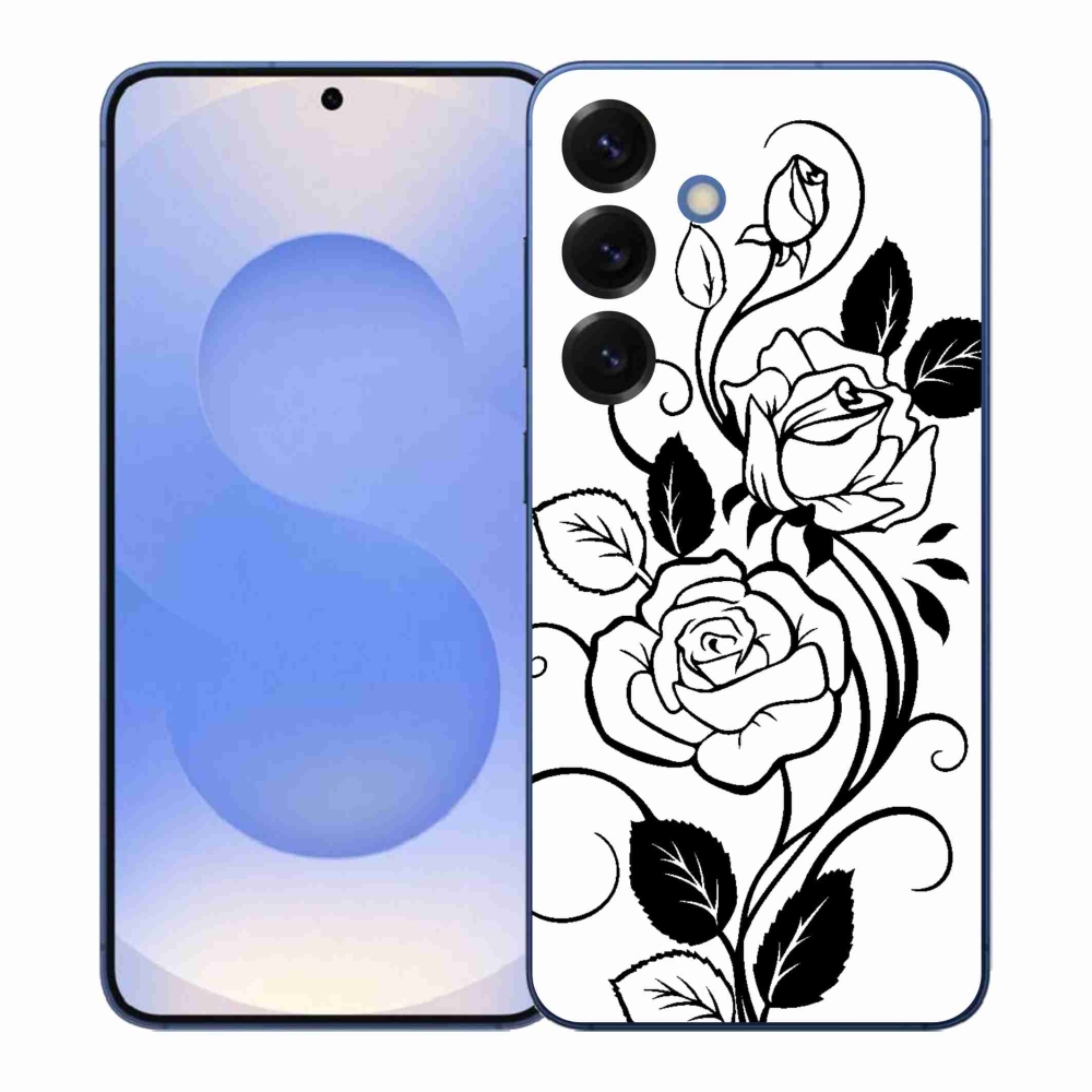 Gélový kryt mmCase na Samsung Galaxy S26+ - čiernobiela ruža