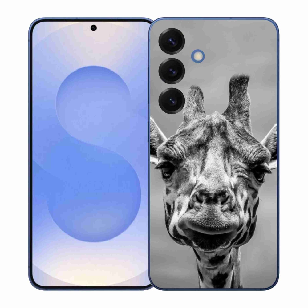 Gélový kryt mmCase na Samsung Galaxy S26+ - čiernobiela žirafa