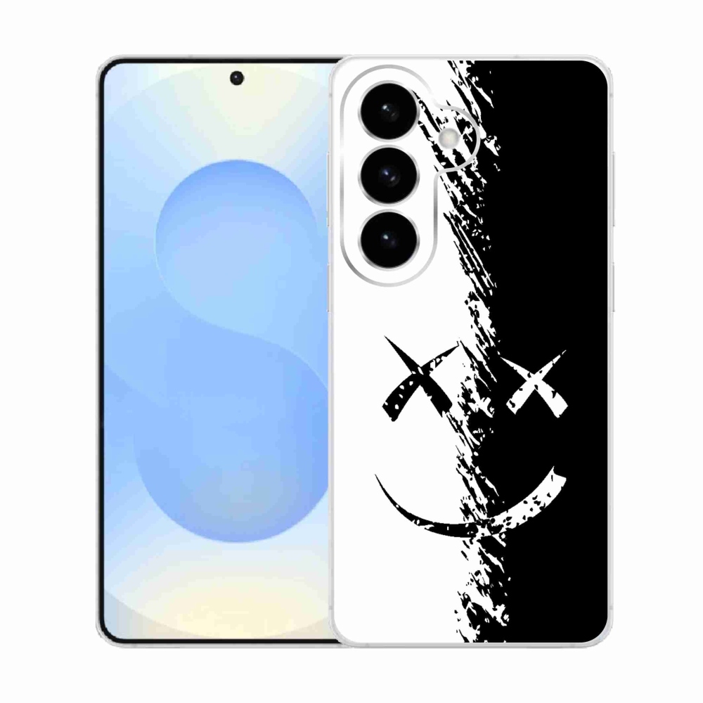 Gélový kryt mmCase na Samsung Galaxy S26 - čiernobiely smajlík