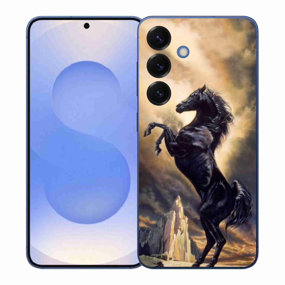 Gélový kryt mmCase na Samsung Galaxy S26+ - čierny kreslený kôň