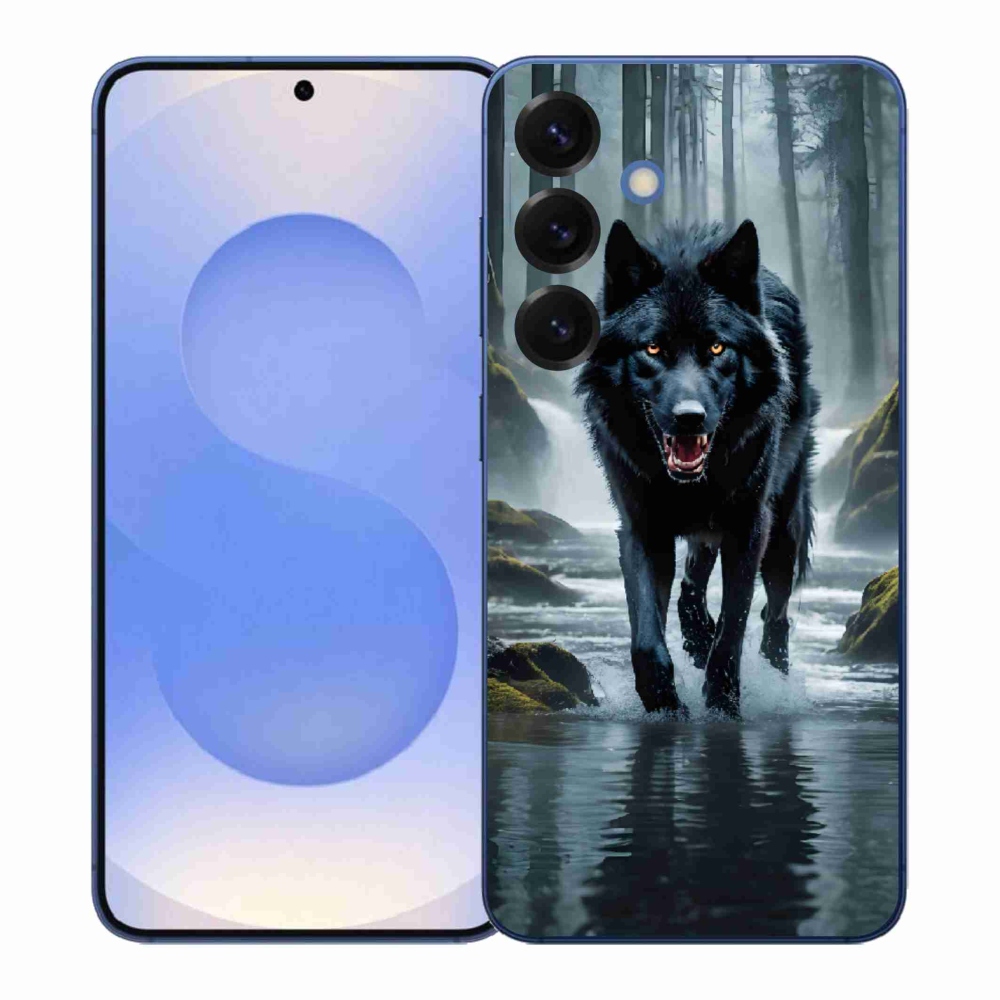 Gélový kryt mmCase na Samsung Galaxy S26+ - čierny vlk