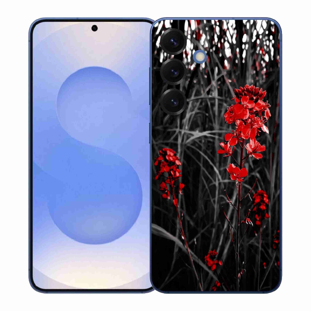 Gélový kryt mmCase na Samsung Galaxy S26+ - červená rastlina