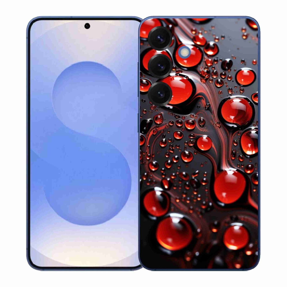 Gélový kryt mmCase na Samsung Galaxy S26+ - červené kvapky 2