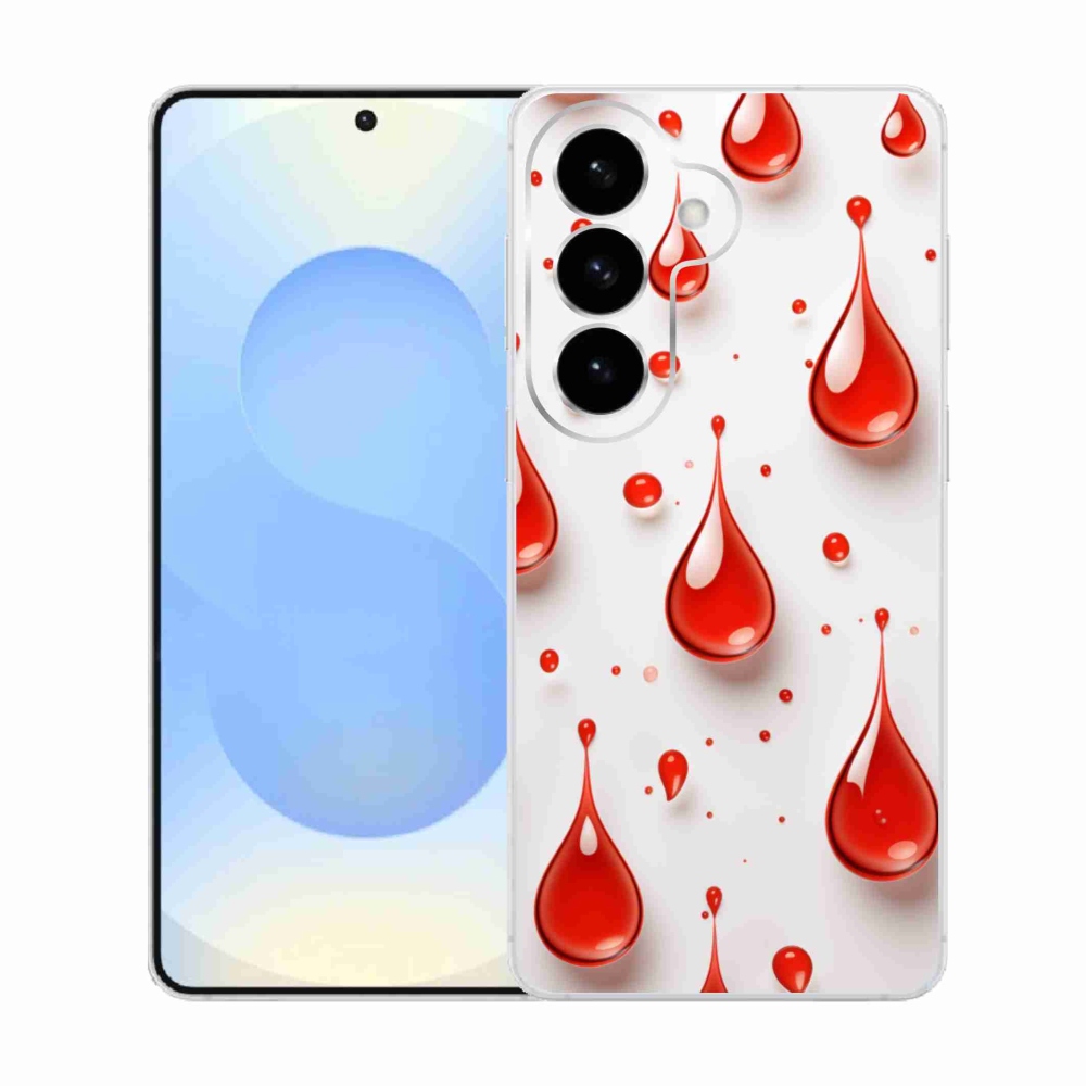 Gélový kryt mmCase na Samsung Galaxy S26 - červené kvapky