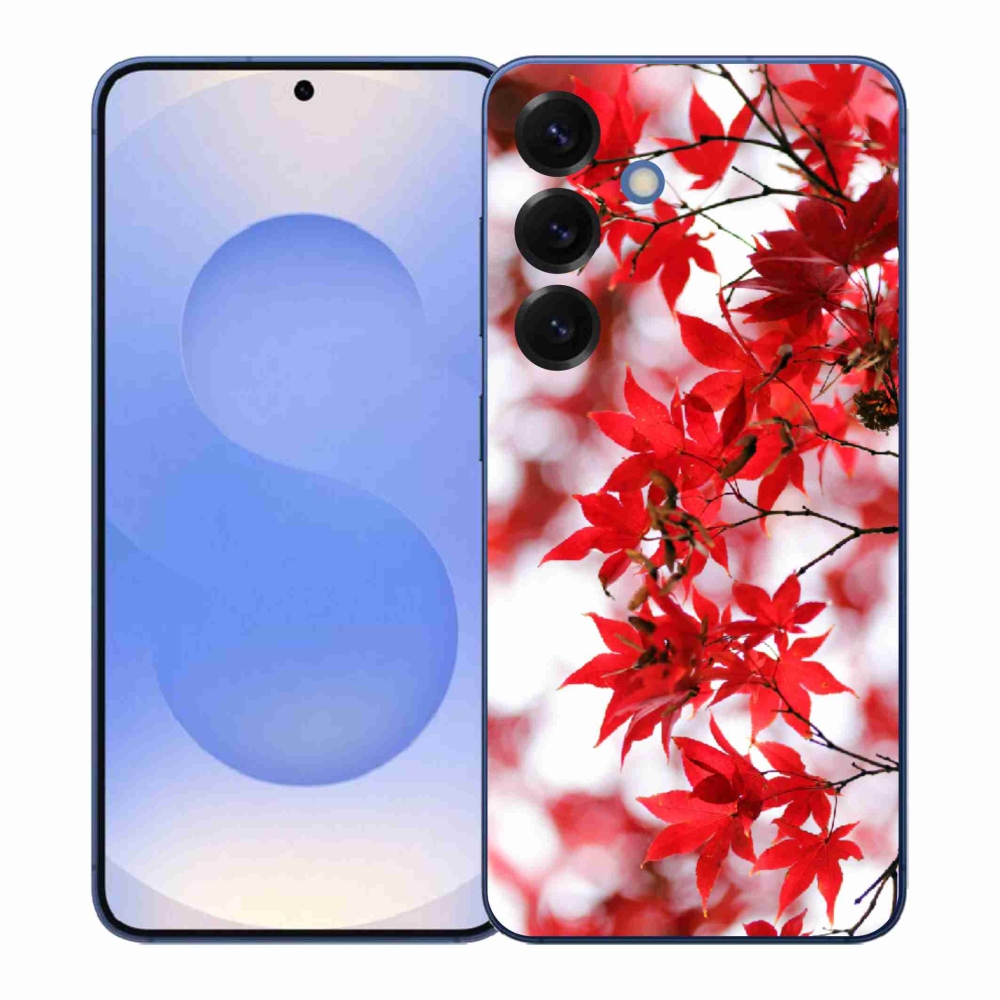 Gélový kryt mmCase na Samsung Galaxy S26+ - červené listy