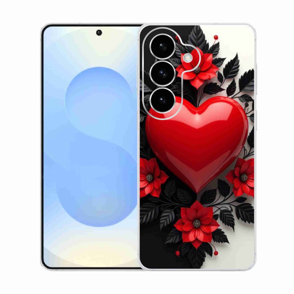 Gélový kryt mmCase na Samsung Galaxy S26 - červené srdce