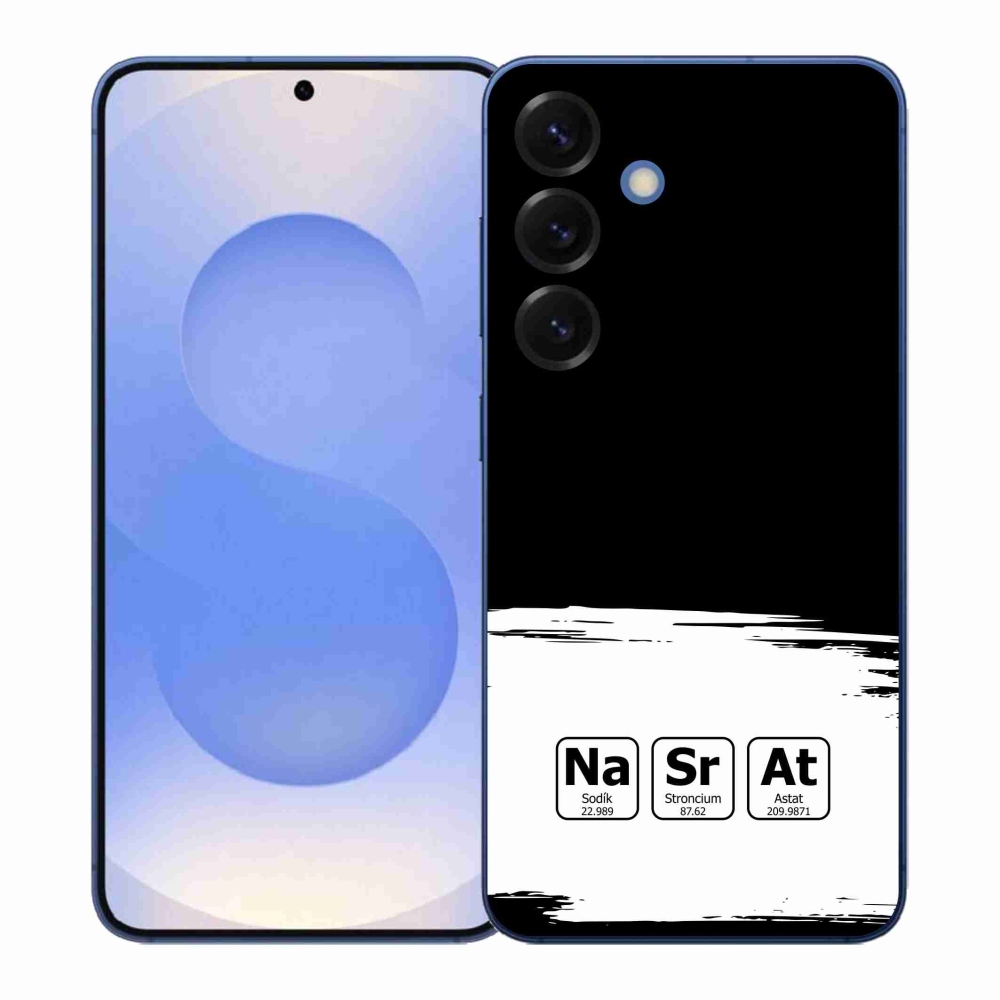 Gélový kryt mmCase na Samsung Galaxy S26+ - chemické prvky bieločierne pozadie