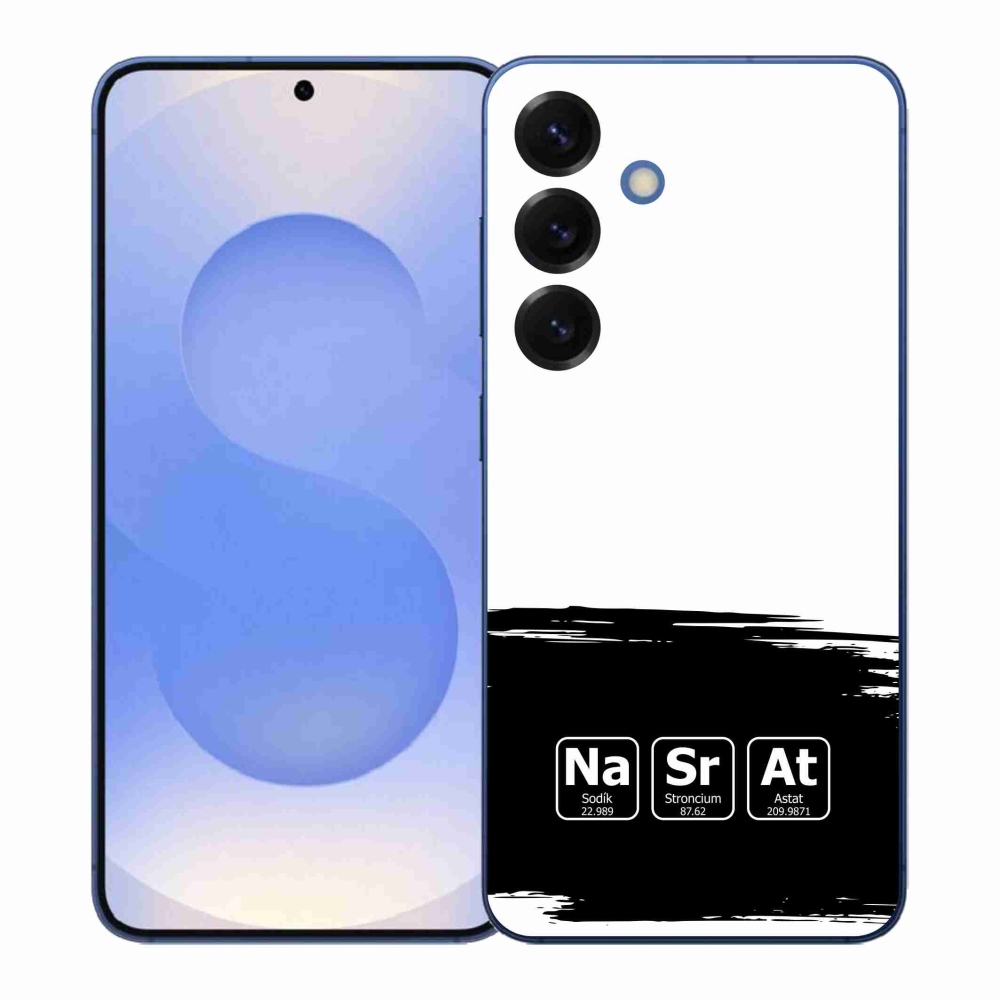 Gélový kryt mmCase na Samsung Galaxy S26+ - chemické prvky čiernobiele pozadie