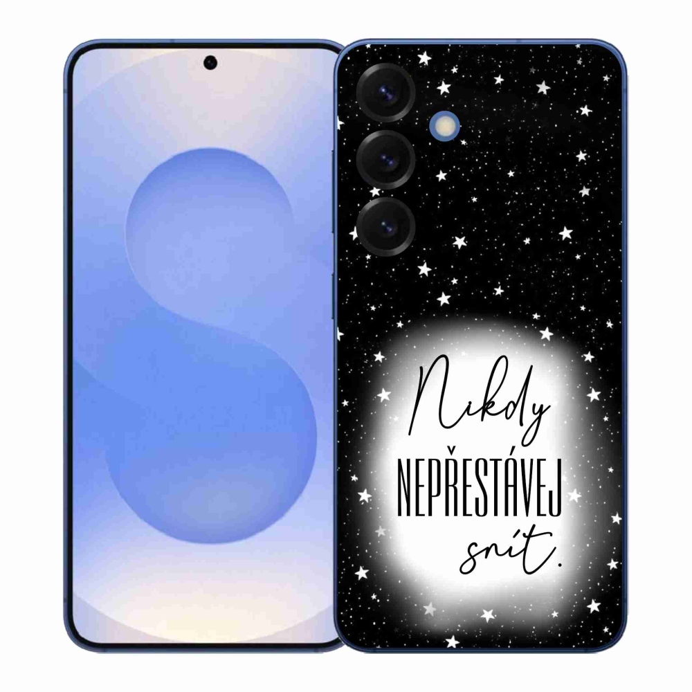 Gélový kryt mmCase na Samsung Galaxy S26+ - citát 1 bieločierne pozadie