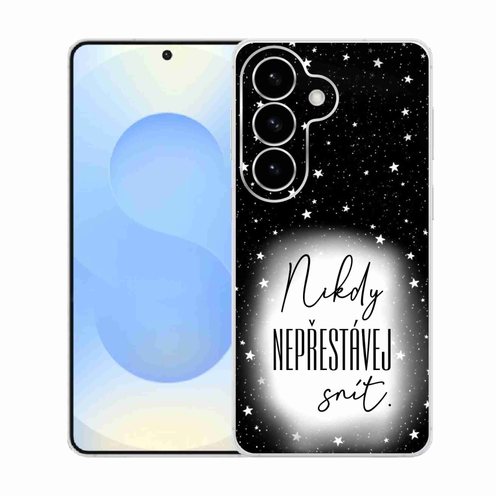 Gélový kryt mmCase na Samsung Galaxy S26 - citát 1 bieločierne pozadie