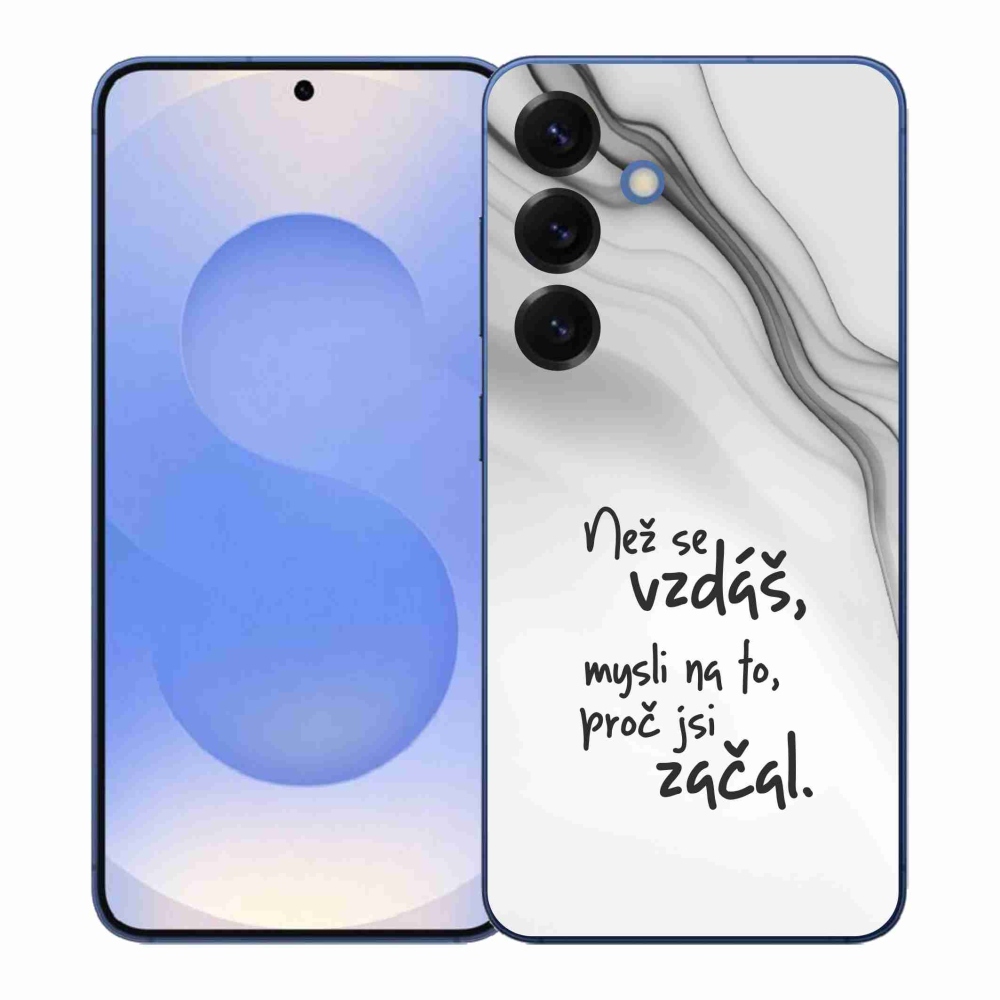 Gélový kryt mmCase na Samsung Galaxy S26+ - citát 2 biele pozadie