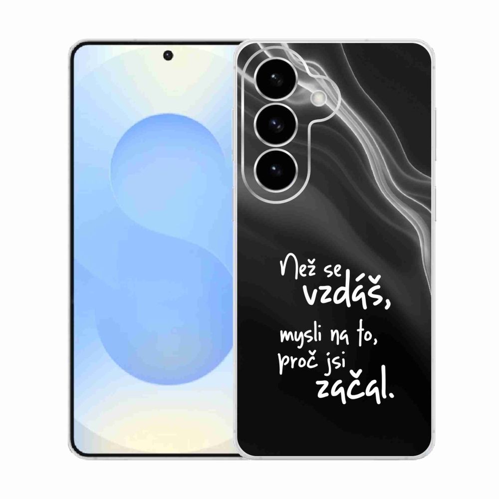 Gélový kryt mmCase na Samsung Galaxy S26 - citát 2 čierne pozadie