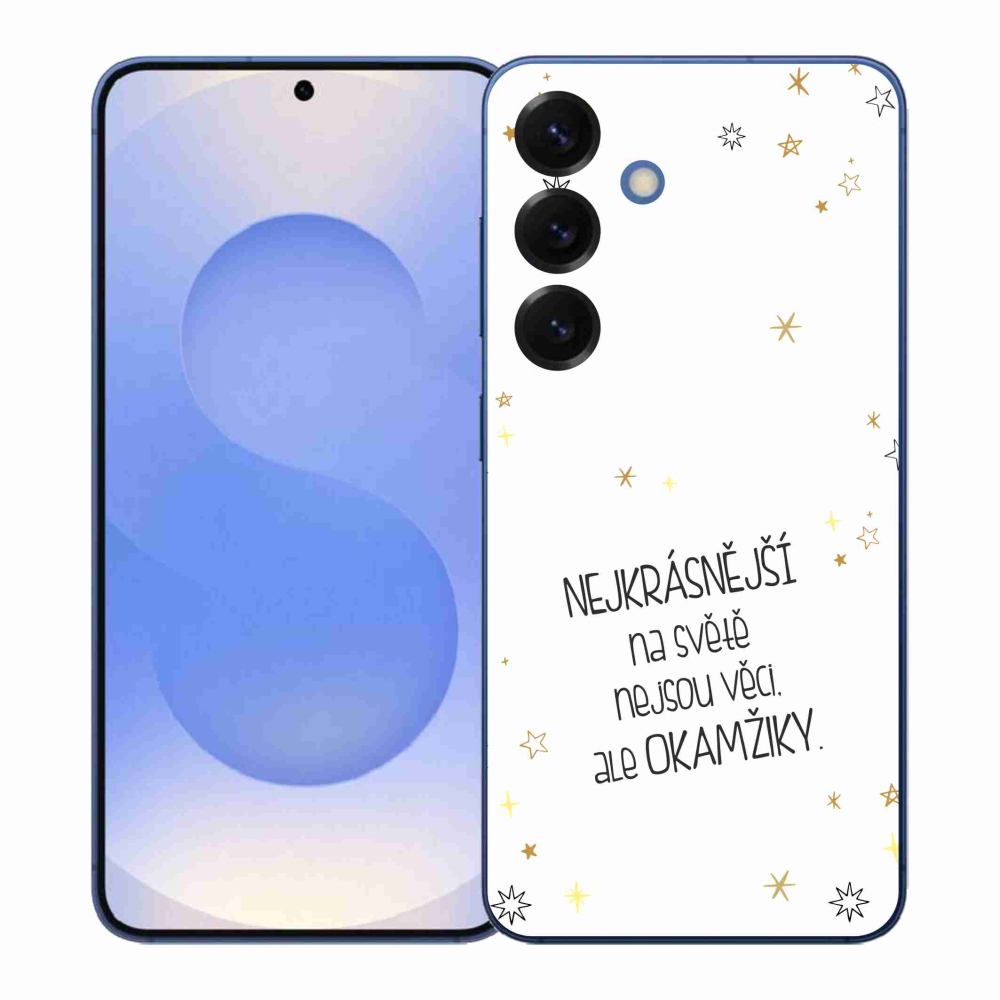 Gélový kryt mmCase na Samsung Galaxy S26+ - citát 4 biele pozadie