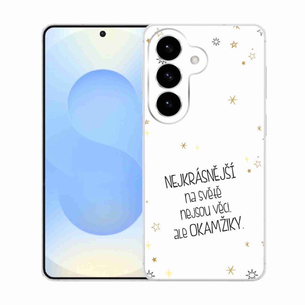 Gélový kryt mmCase na Samsung Galaxy S26 - citát 4 biele pozadie