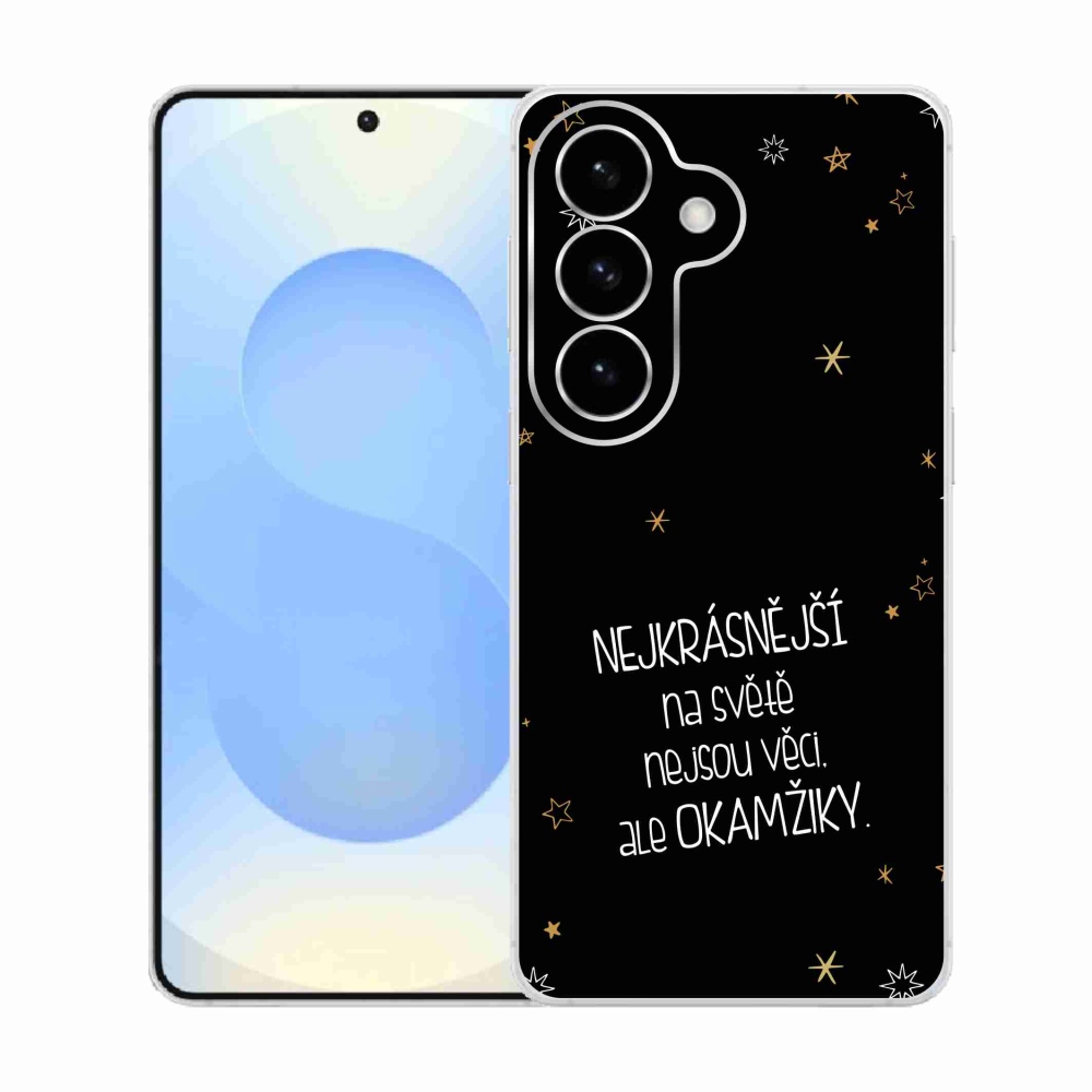 Gélový kryt mmCase na Samsung Galaxy S26 - citát 4 čierne pozadie