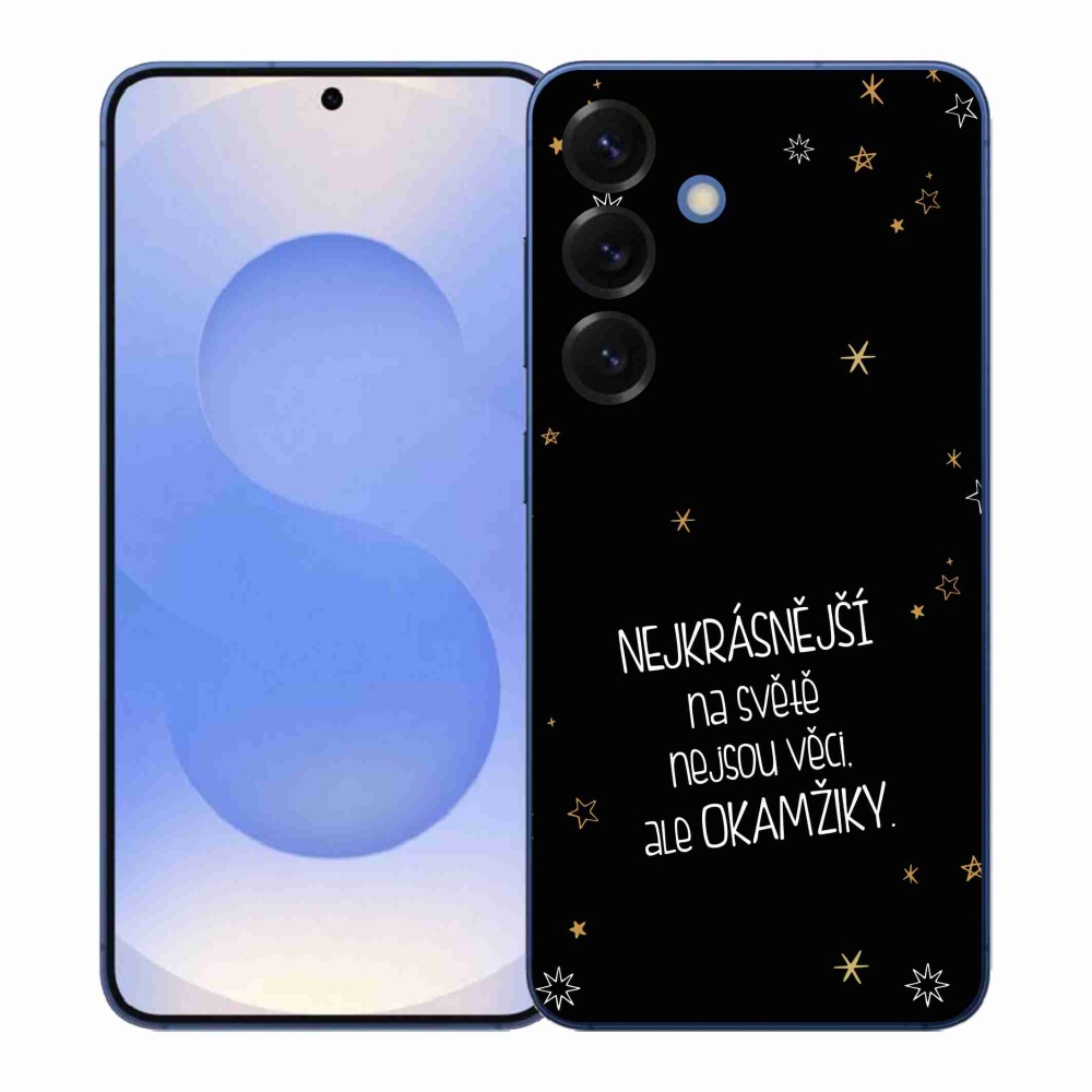 Gélový kryt mmCase na Samsung Galaxy S26+ - citát 4 čierne pozadie