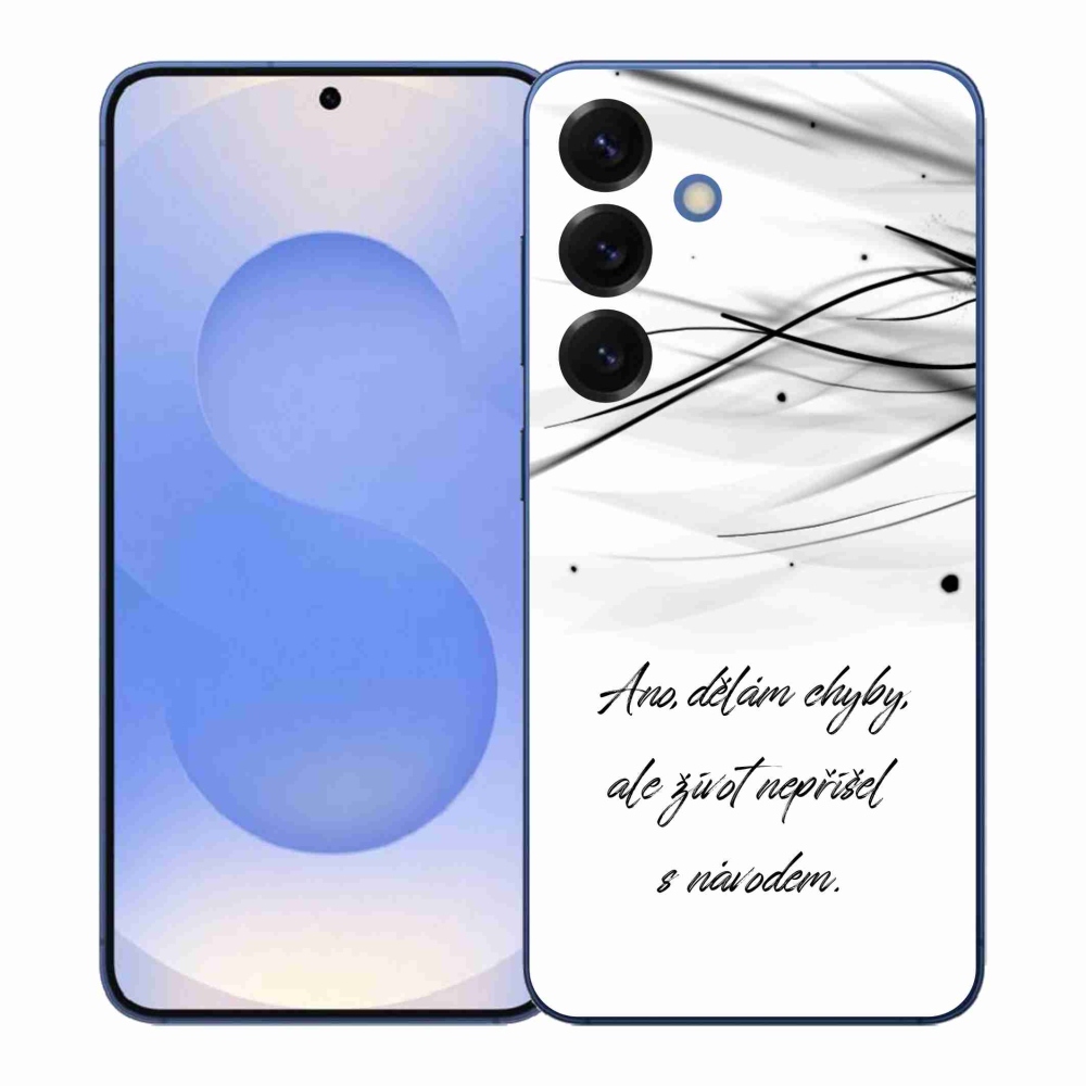 Gélový kryt mmCase na Samsung Galaxy S26+ - citát biele pozadie