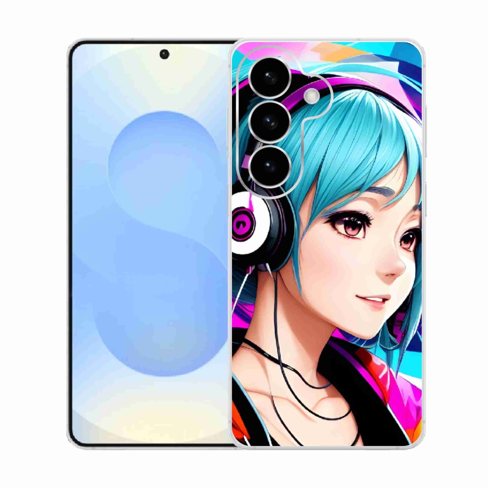Gélový kryt mmCase na Samsung Galaxy S26 - dievča so slúchadlami