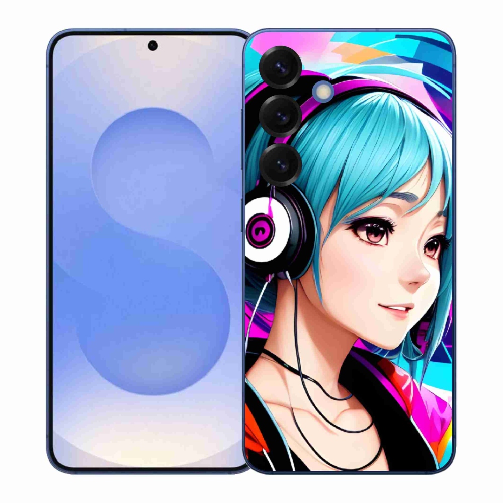 Gélový kryt mmCase na Samsung Galaxy S26+ - dievča so slúchadlami