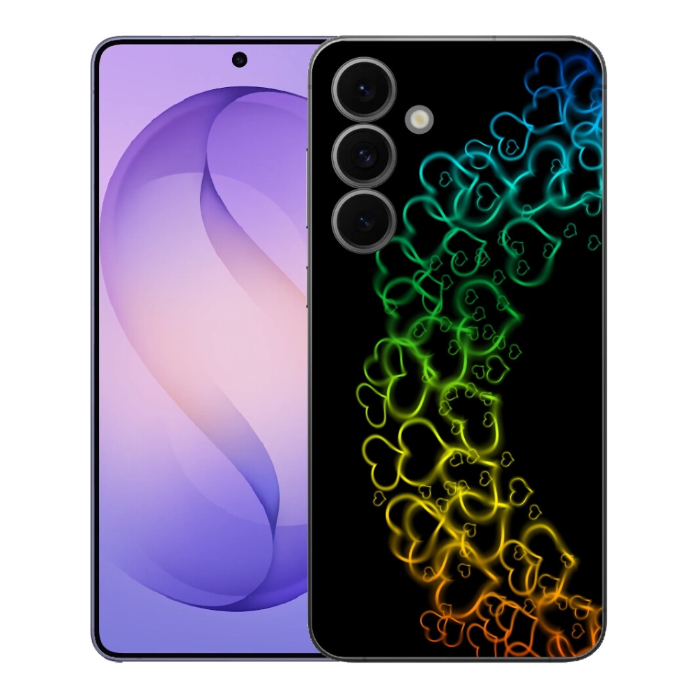 Gélový kryt mmCase na Samsung Galaxy S26 FE - farebné srdiečka