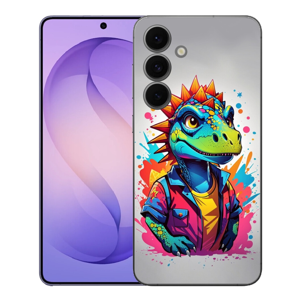 Gélový kryt mmCase na Samsung Galaxy S26 FE - farebný dinosaurus
