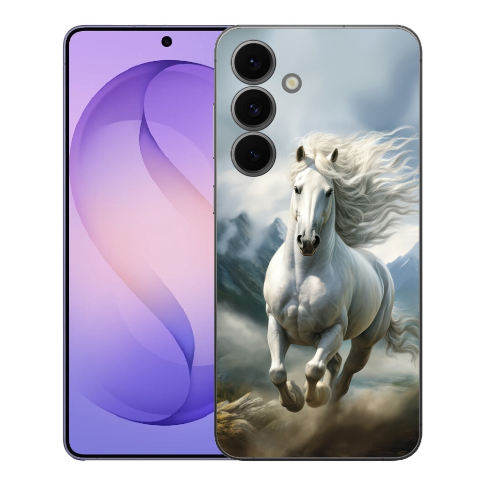 Gélový kryt mmCase na Samsung Galaxy S26 FE - bežiaci biely kôň 3