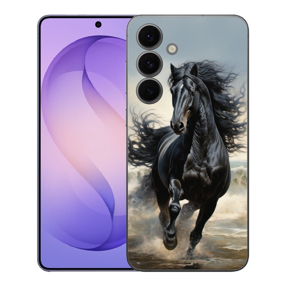 Gélový kryt mmCase na Samsung Galaxy S26 FE - bežiaci čierny kôň