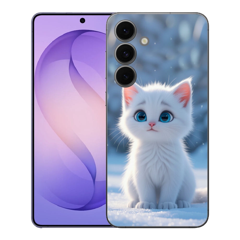 Gélový kryt mmCase na Samsung Galaxy S26 FE - biele mačiatko 3